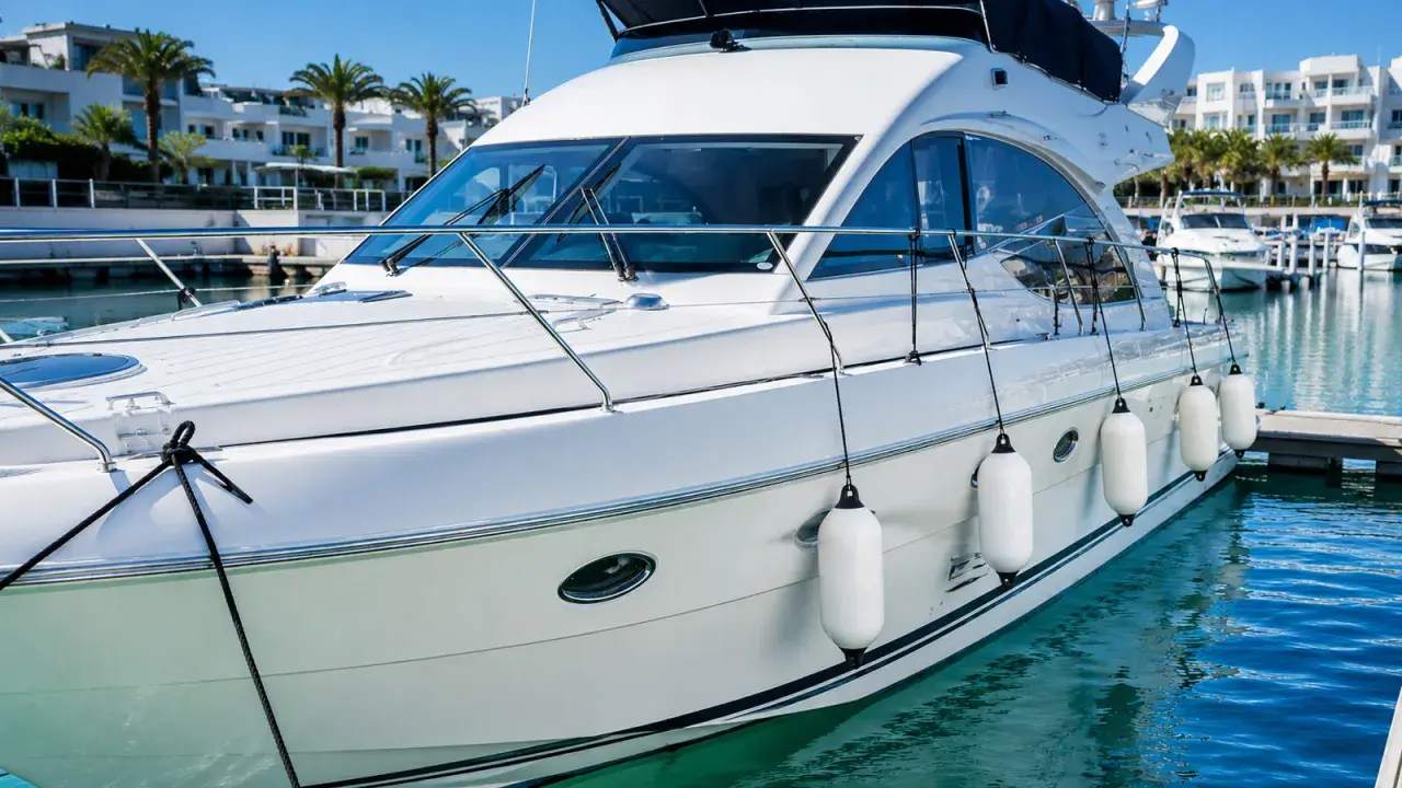 Luxusyacht im Hafen, bereit für die nächste Reise. Alles vom **ship chandler** perfekt organisiert.
